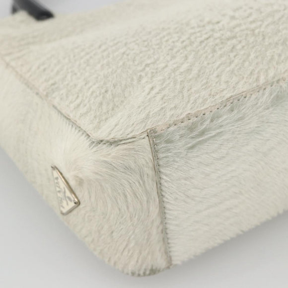 PRADA Hand Bag Harako Silver White Auth 174714A