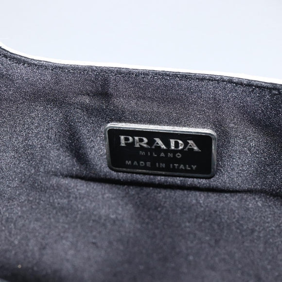 PRADA Hand Bag Harako Silver White Auth 174714A