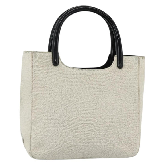 PRADA Hand Bag Harako Silver White Auth 174714A