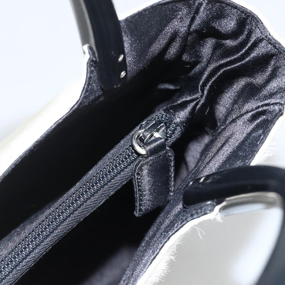 PRADA Hand Bag Harako Silver White Auth 174714A