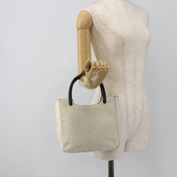 PRADA Hand Bag Harako Silver White Auth 174714A