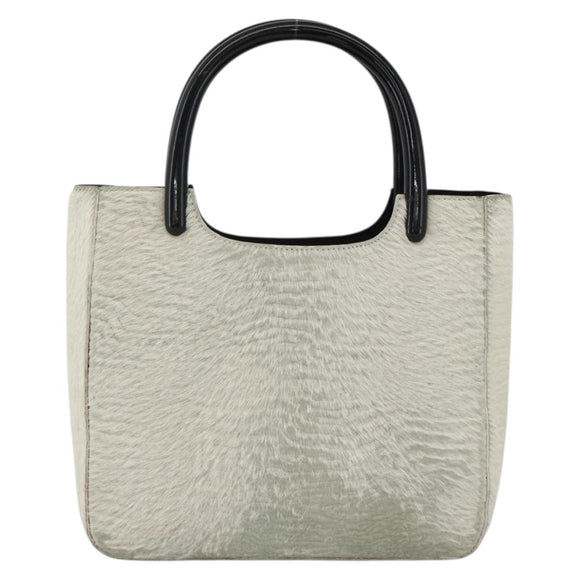 PRADA Hand Bag Harako Silver White Auth 174714A