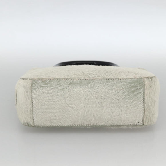 PRADA Hand Bag Harako Silver White Auth 174714A