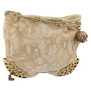 Chloe Purse Chain Hand Bag Harako leather Beige Gold Auth 174716-1
