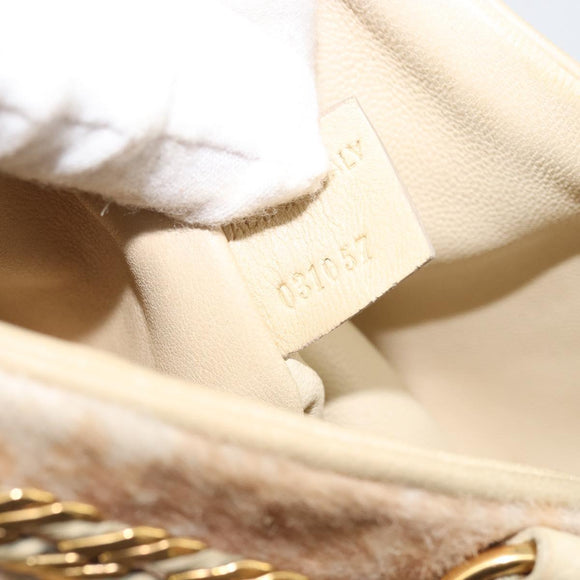 Chloe Purse Chain Hand Bag Harako leather Beige Gold Auth 174716