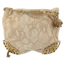Chloe Purse Chain Hand Bag Harako leather Beige Gold Auth 174716-13