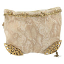 Chloe Purse Chain Hand Bag Harako leather Beige Gold Auth 174716-2