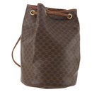 CELINE Macadam Canvas Purse Backpack PVC Leather Brown Gold Auth 174718-1