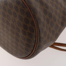 CELINE Macadam Canvas Purse Backpack PVC Leather Brown Gold Auth 174718-14