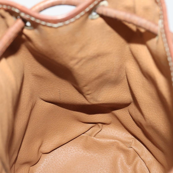 CELINE Macadam Canvas Purse Backpack PVC Leather Brown Gold Auth 174718
