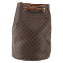 CELINE Macadam Canvas Purse Backpack PVC Leather Brown Gold Auth 174718-13