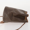 CELINE Macadam Canvas Purse Backpack PVC Leather Brown Gold Auth 174718-4