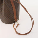 CELINE Macadam Canvas Purse Backpack PVC Leather Brown Gold Auth 174718-7