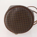 CELINE Macadam Canvas Purse Backpack PVC Leather Brown Gold Auth 174718-5