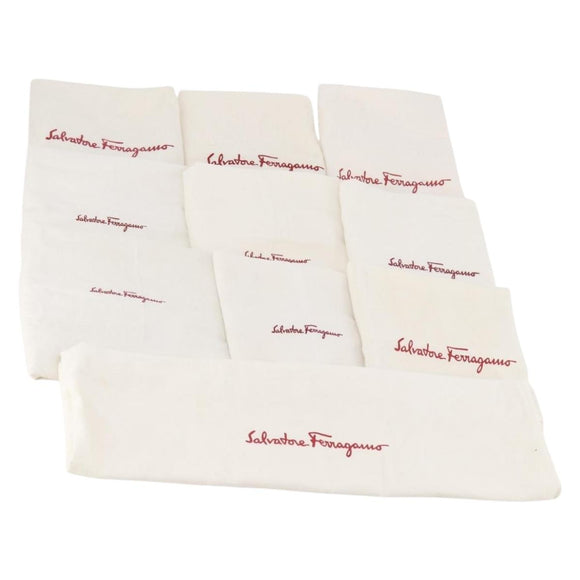 Salvatore Ferragamo Dust Bag Cotton 10 sheets set White Auth 174731
