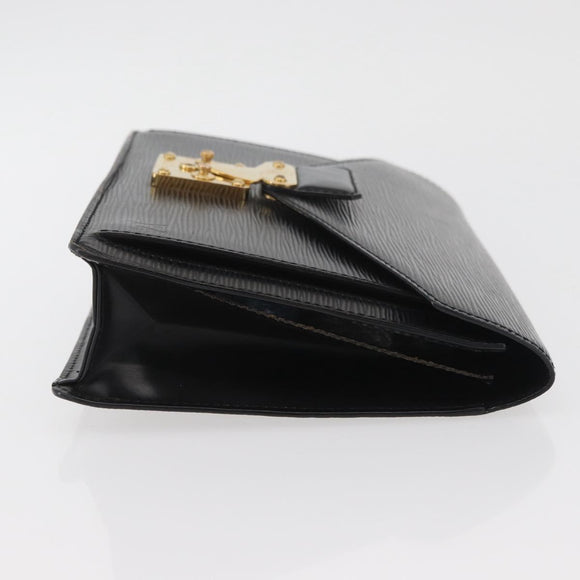 LOUIS VUITTON Epi Serie Dragonne Clutch Bag Black Noir M52612 LV Auth 174735