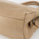 PRADA Hand Bag Leather Beige Auth 174739A-15
