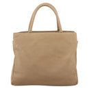 PRADA Hand Bag Leather Beige Auth 174739A-2