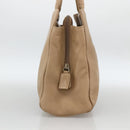 PRADA Hand Bag Leather Beige Auth 174739A-3