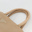 PRADA Hand Bag Leather Beige Auth 174739A-8