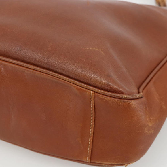 GUCCI Bamboo Hand Bag Leather 2way Brown Gold 001 123 1638 Auth 174741