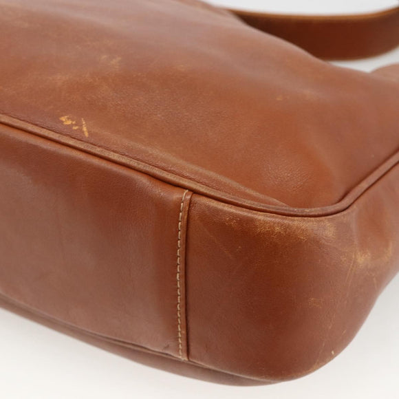 GUCCI Bamboo Hand Bag Leather 2way Brown Gold 001 123 1638 Auth 174741