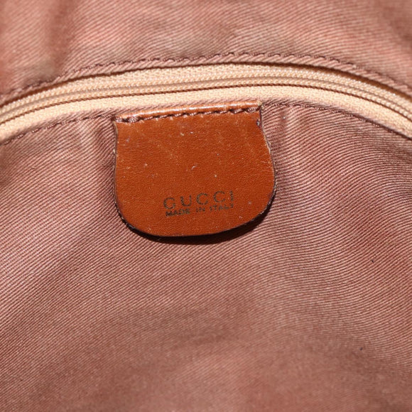 GUCCI Bamboo Hand Bag Leather 2way Brown Gold 001 123 1638 Auth 174741