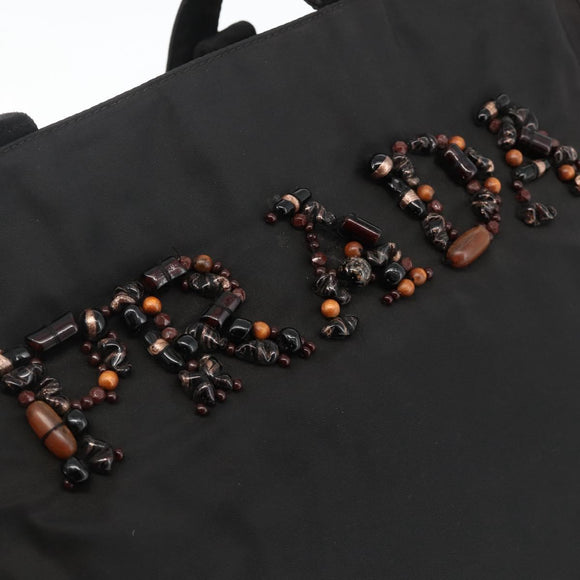 PRADA Tote Bag Nylon Black Auth 174743A