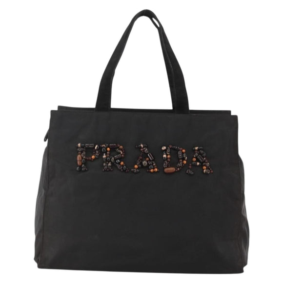 PRADA Tote Bag Nylon Black Auth 174743A
