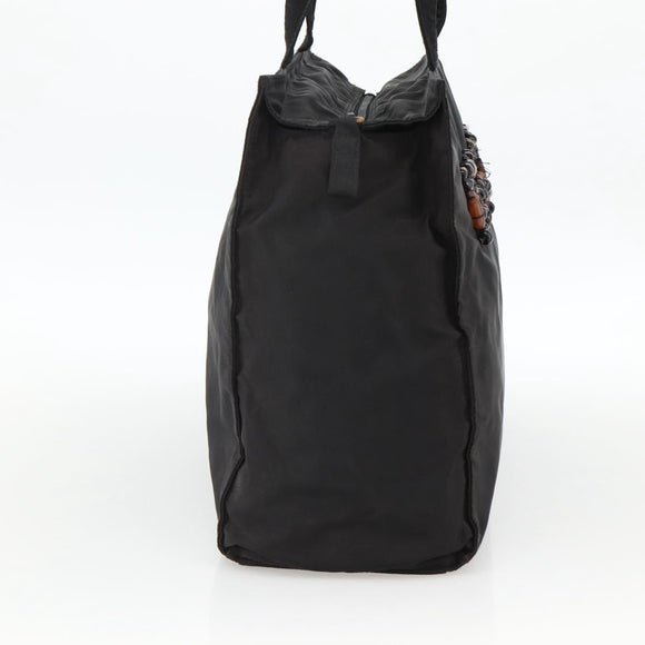 PRADA Tote Bag Nylon Black Auth 174743A