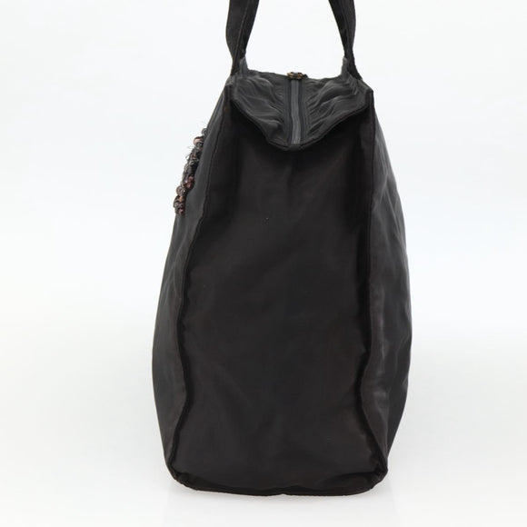 PRADA Tote Bag Nylon Black Auth 174743A