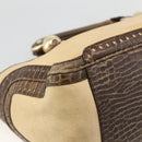CELINE Boogie bag Hand Bag Leather Beige Gold Auth 174749-16