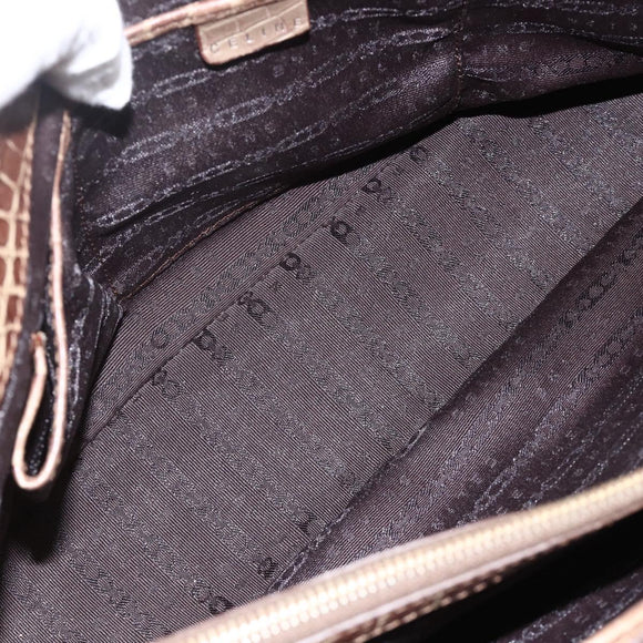CELINE Boogie bag Hand Bag Leather Beige Gold Auth 174749