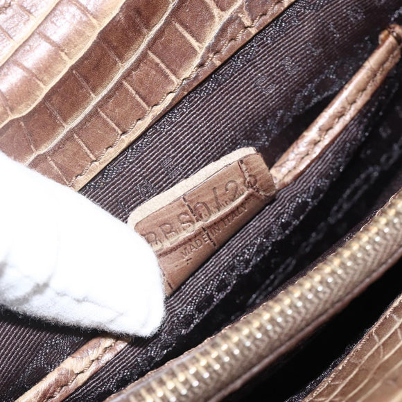 CELINE Boogie bag Hand Bag Leather Beige Gold Auth 174749