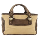 CELINE Boogie bag Hand Bag Leather Beige Gold Auth 174749-13