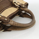 CELINE Boogie bag Hand Bag Leather Beige Gold Auth 174749-7