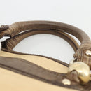 CELINE Boogie bag Hand Bag Leather Beige Gold Auth 174749-8