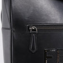 FENDI Backpack Leather Black Silver Auth 174752-16