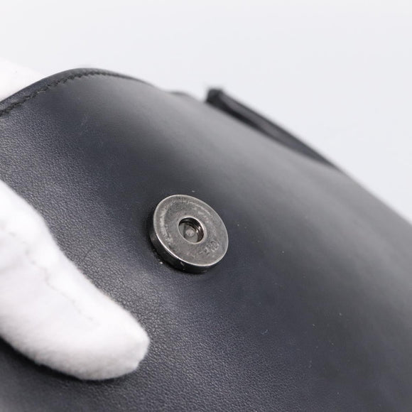 FENDI Backpack Leather Black Silver Auth 174752