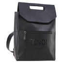 FENDI Backpack Leather Black Silver Auth 174752A-1