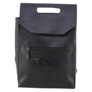 FENDI Backpack Leather Black Silver Auth 174752A-13