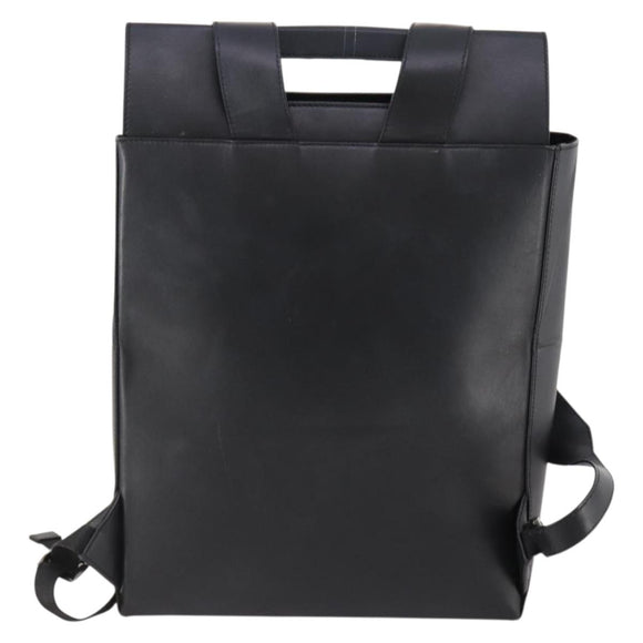 FENDI Backpack Leather Black Silver Auth 174752A