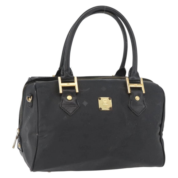 MCM Vicetos Logogram Hand Bag PVC Black Gold Auth 174753