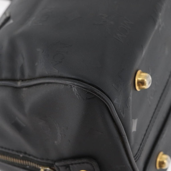 MCM Vicetos Logogram Hand Bag PVC Black Gold Auth 174753