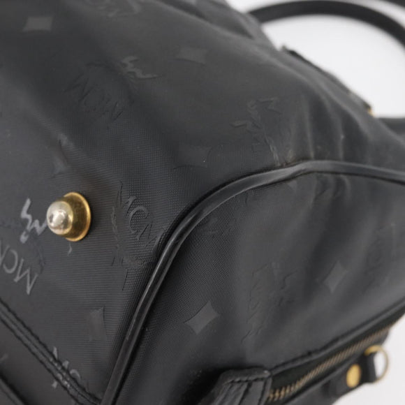 MCM Vicetos Logogram Hand Bag PVC Black Gold Auth 174753