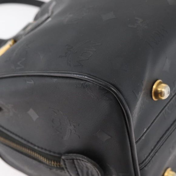 MCM Vicetos Logogram Hand Bag PVC Black Gold Auth 174753