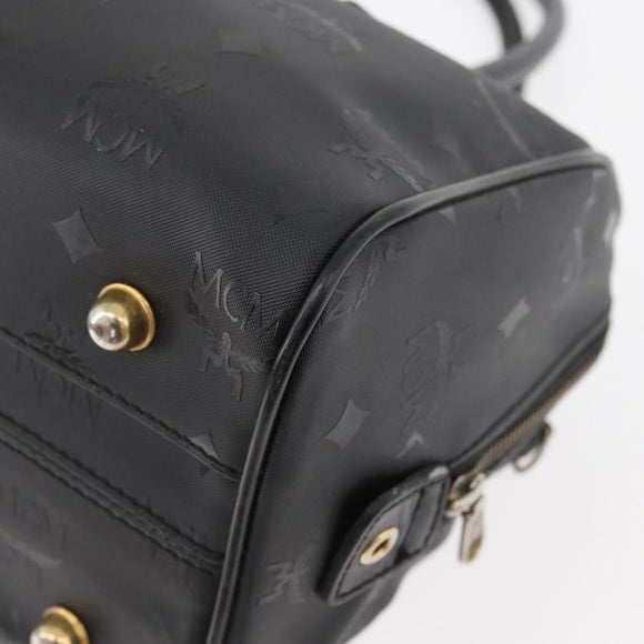 MCM Vicetos Logogram Hand Bag PVC Black Gold Auth 174753