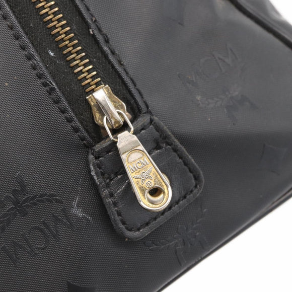 MCM Vicetos Logogram Hand Bag PVC Black Gold Auth 174753