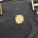 MCM Vicetos Logogram Hand Bag PVC Black Gold Auth 174753-15