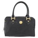 MCM Vicetos Logogram Hand Bag PVC Black Gold Auth 174753-2